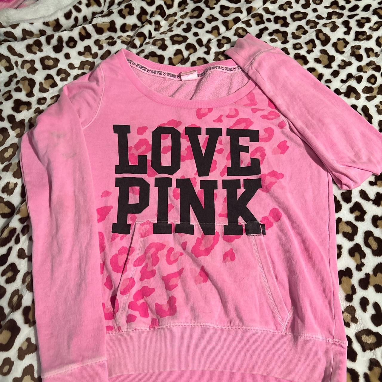 Super cute y2k PINK long sleeve Crew neck with... Depop