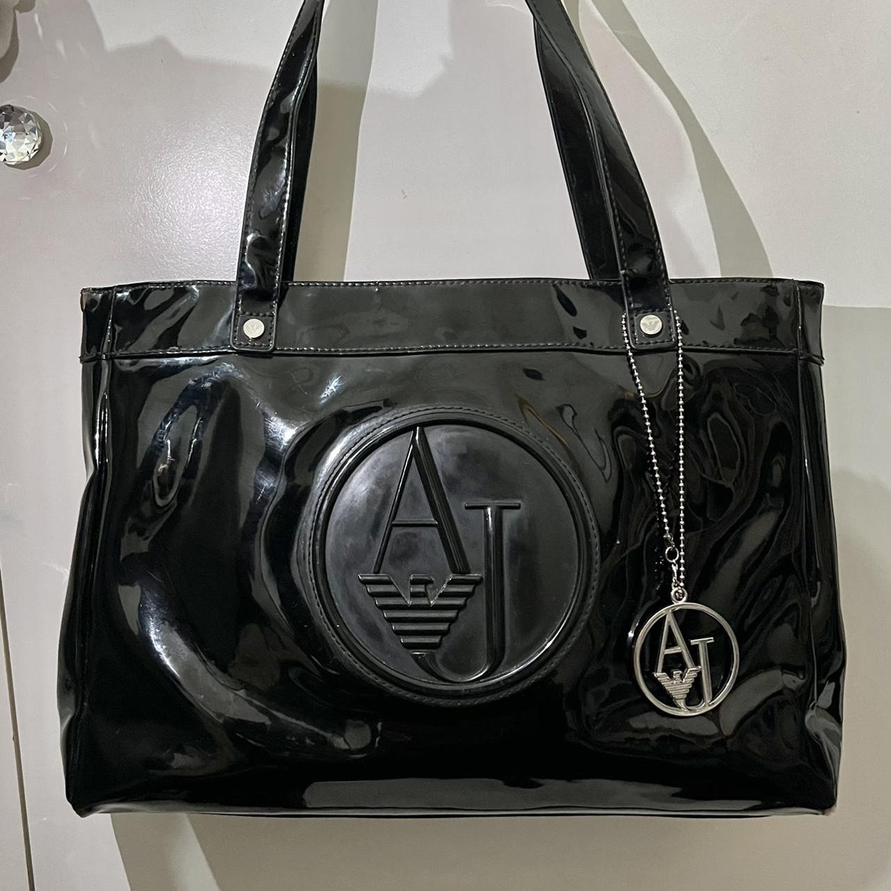 Armani jeans deals black patent bag