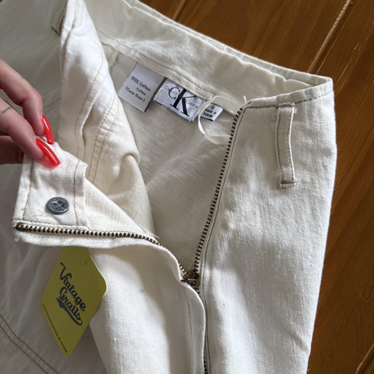 Calvin Klein Jeans Women's Skirt - Cream/White - … - image 8