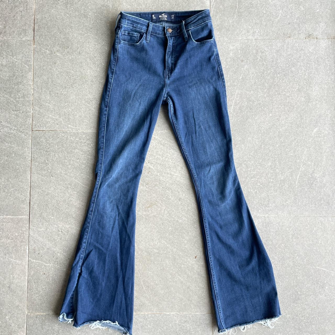 Hollister flare jeans in blue. Size 3. Great - Depop