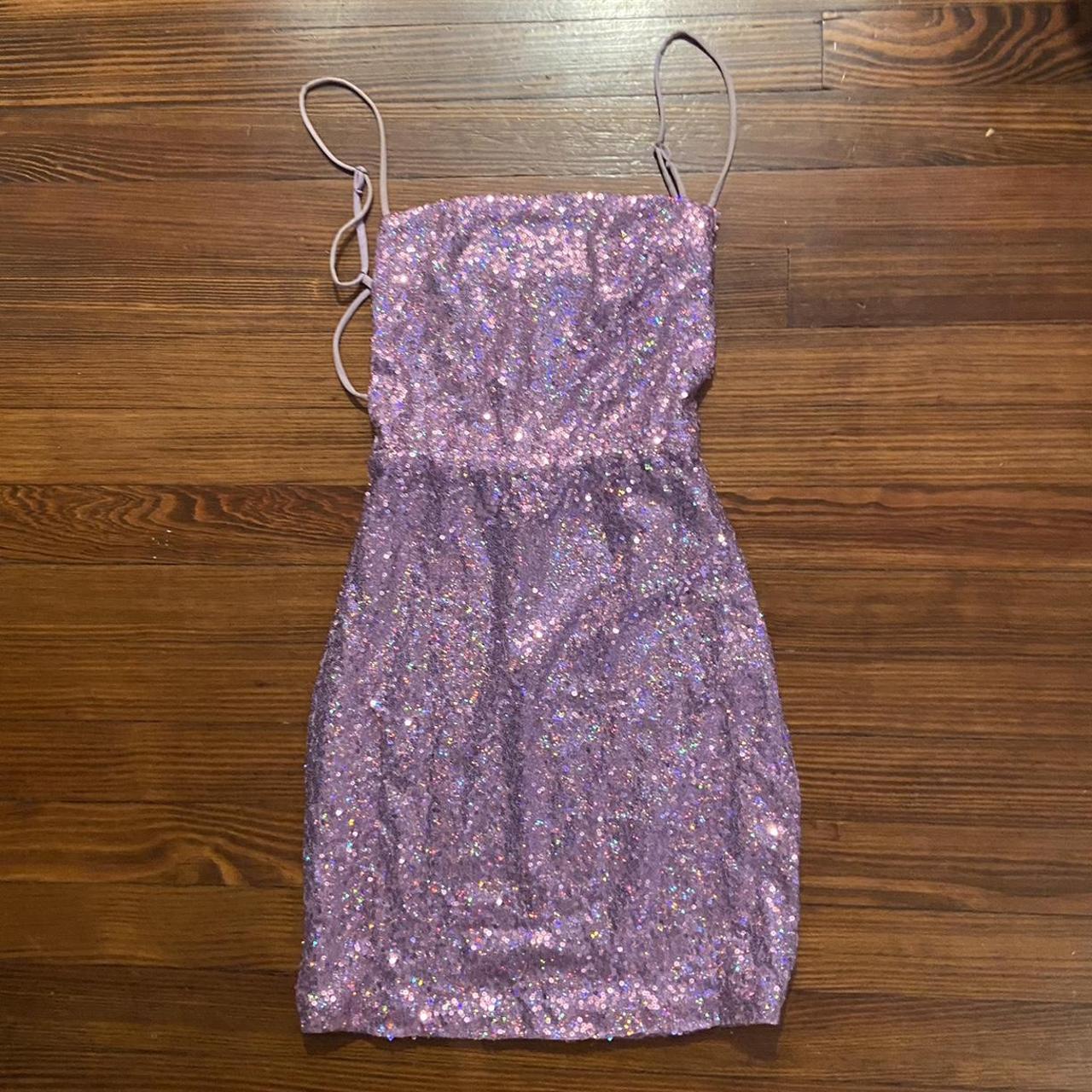 Lucy in the Sky glitter purple backless dress! So so... - Depop