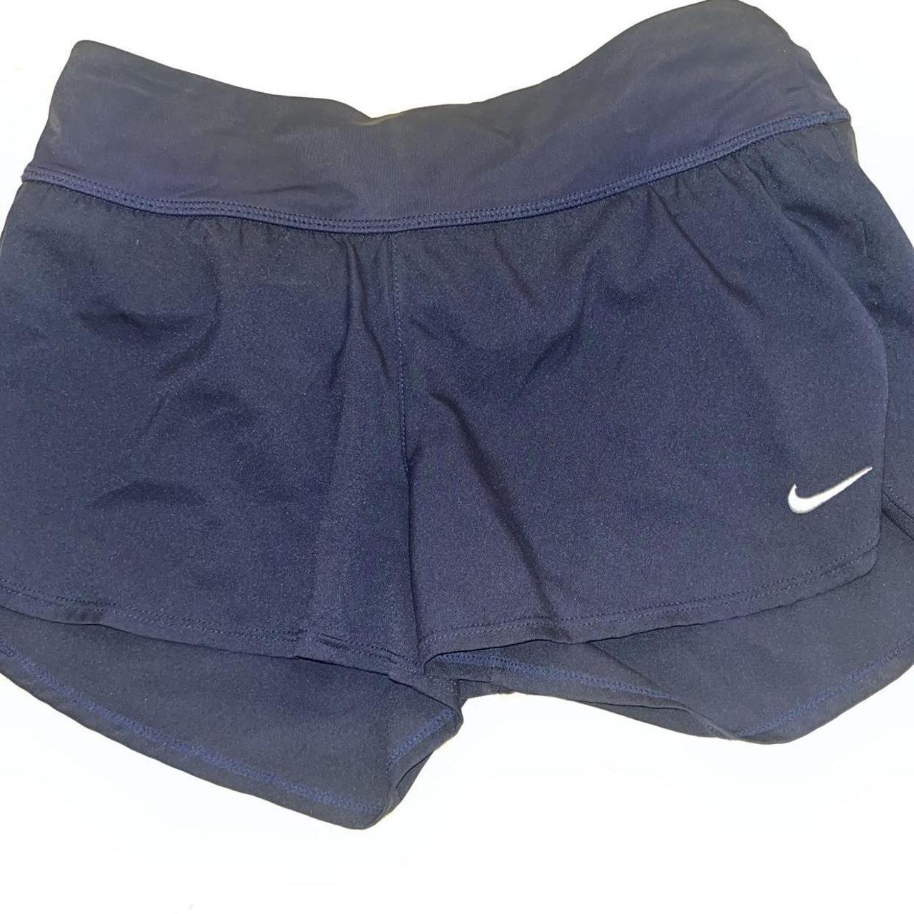 Navy blue Nike running shorts w built in underwear - Depop