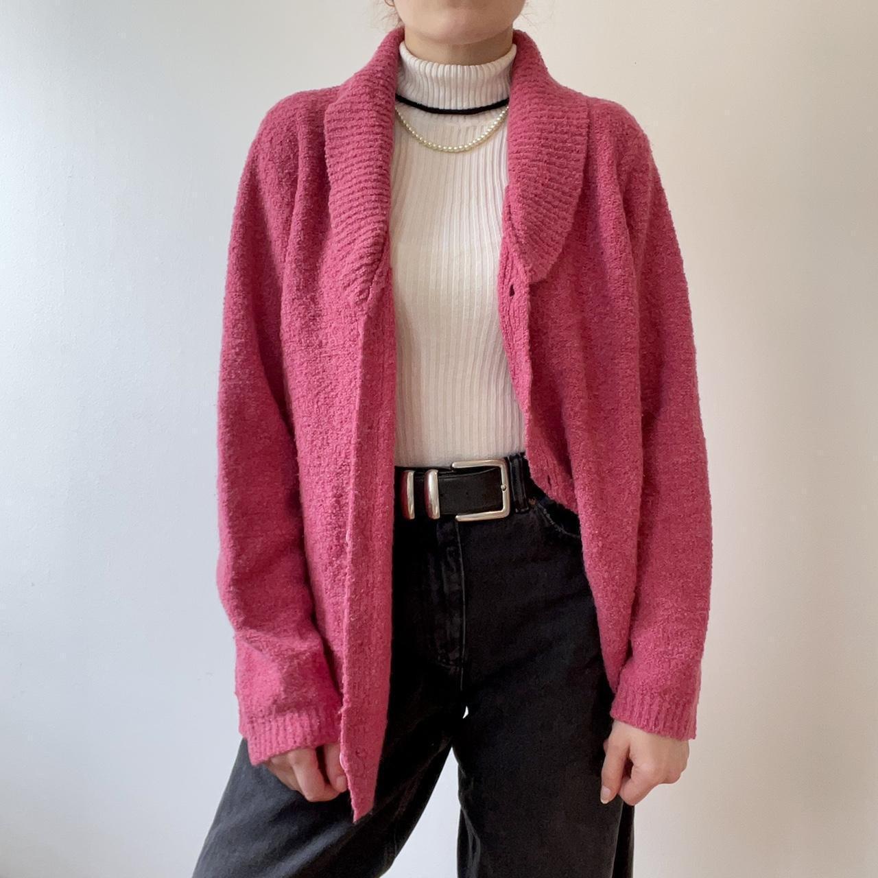 Hot pink sale cardigan sweater