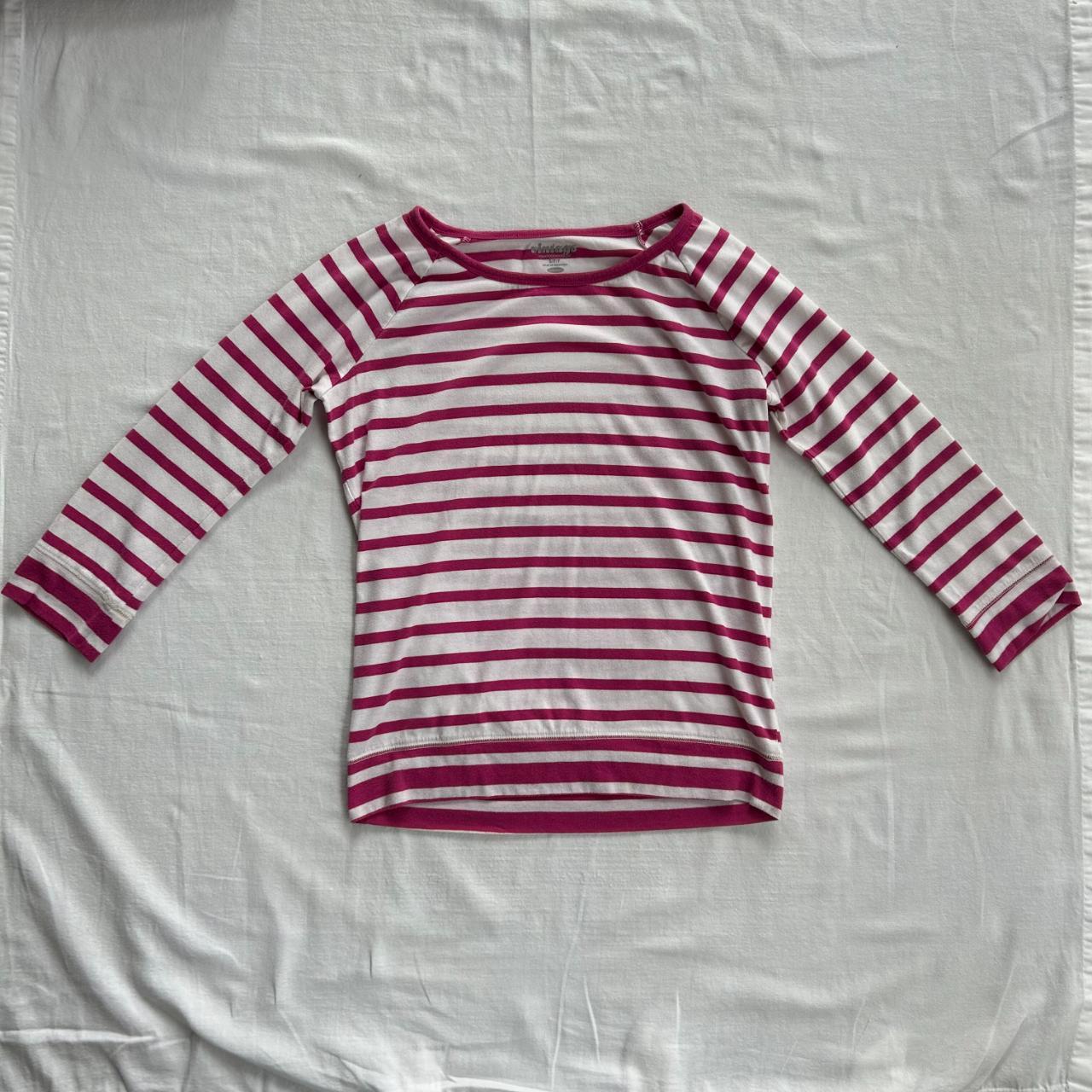 Old Navy Women's Pink and White Shirt | Depop