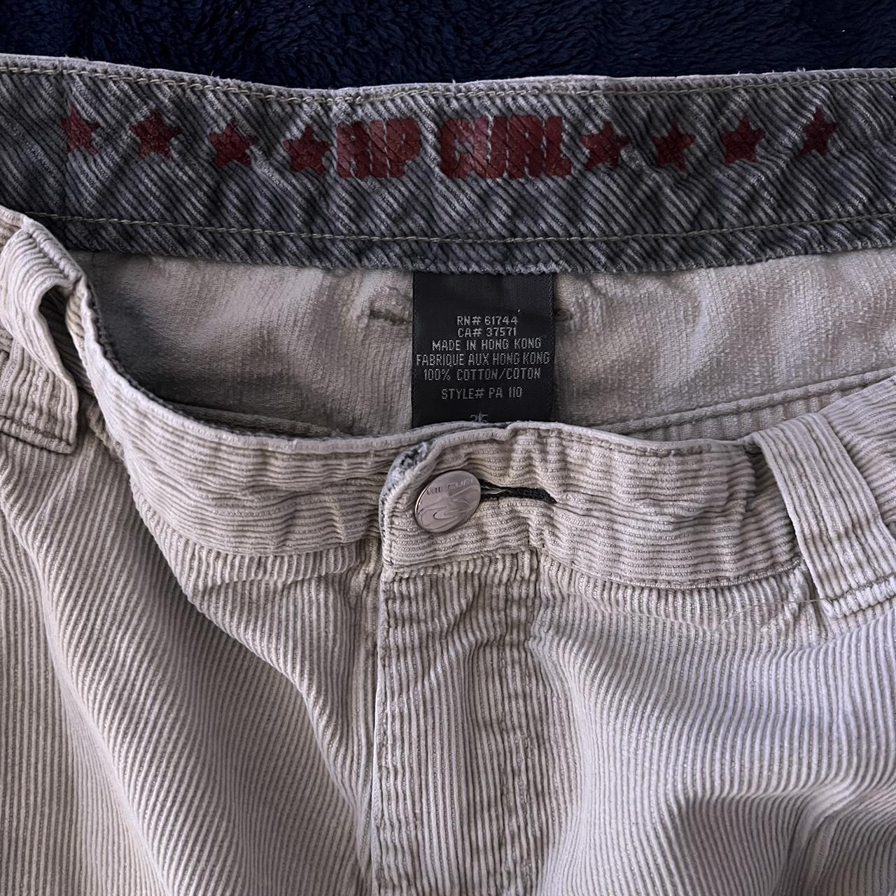 Vintage Corduroy Rip Curl Pants Cream Vintage... - Depop