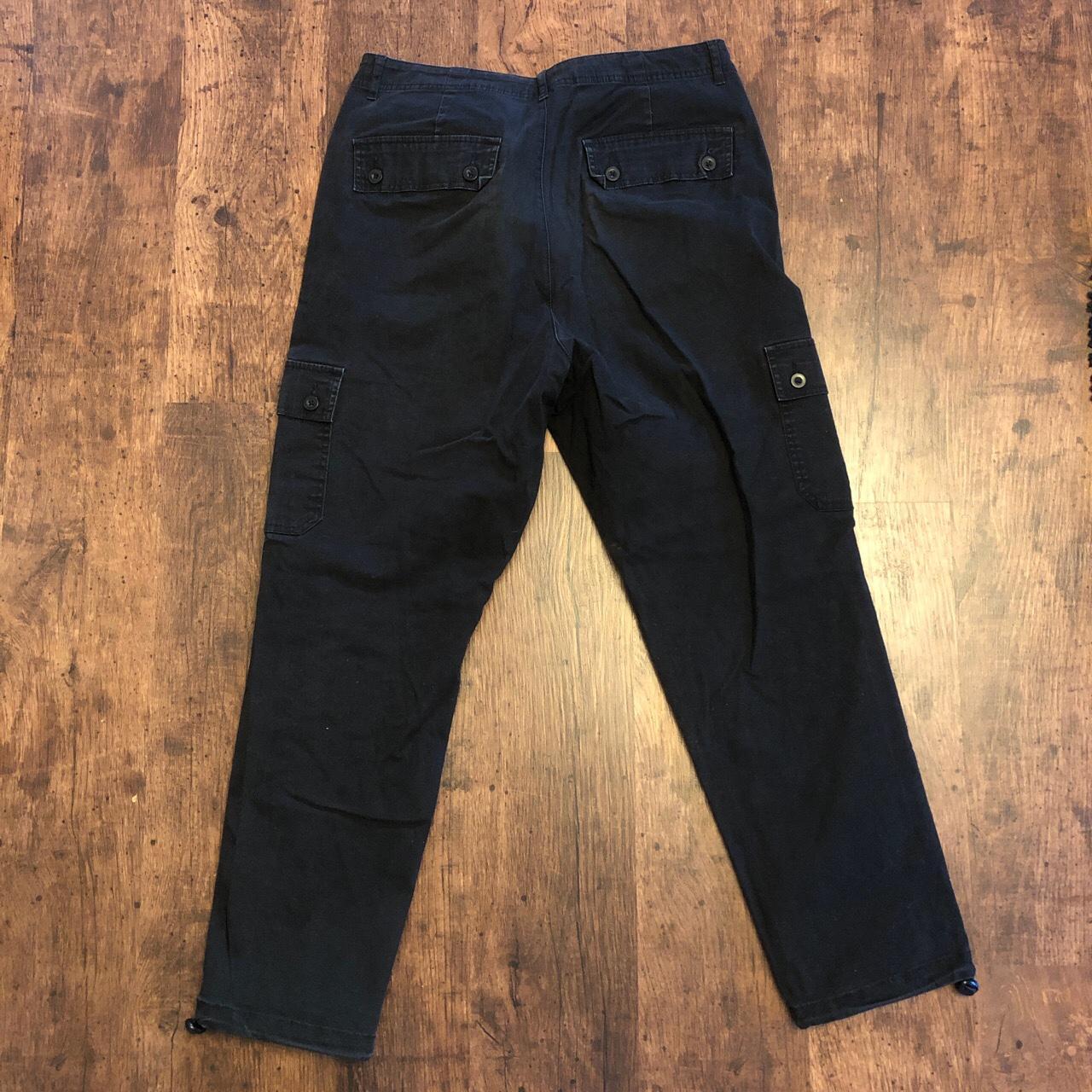Men’s black cargo pants with drawstring... Depop