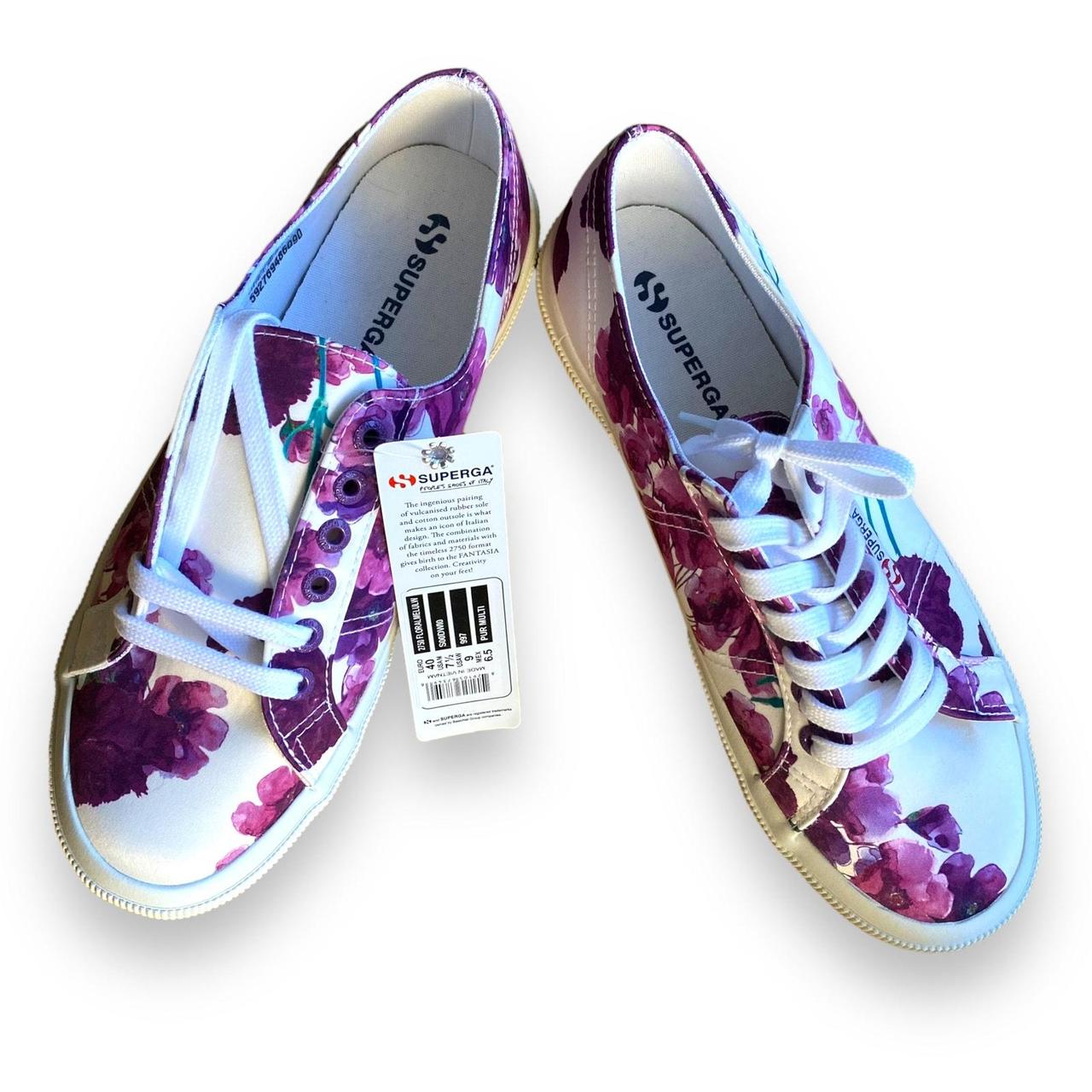 Superga Fantasia Collection Purple Floral Low Top. Depop