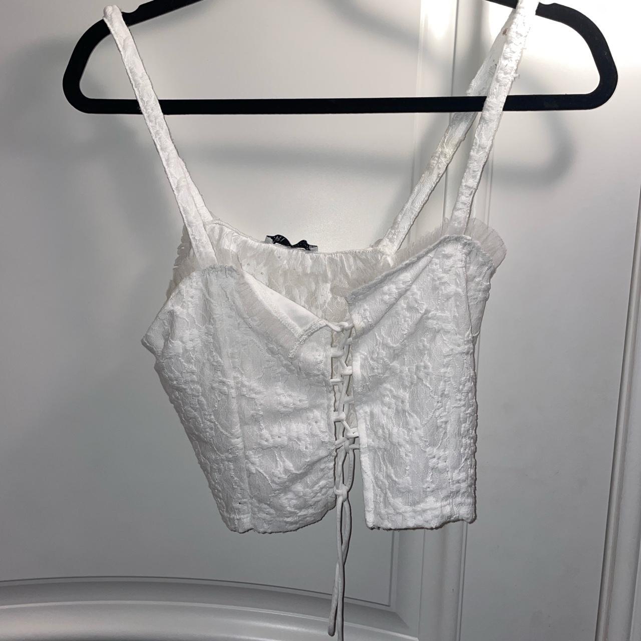 Zara white eyelet lace top, So dainty and pretty, Size