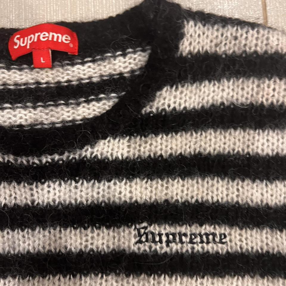 SUPREME STRIPED MOHAIR SWEATER. Comfy sweater, not... - Depop