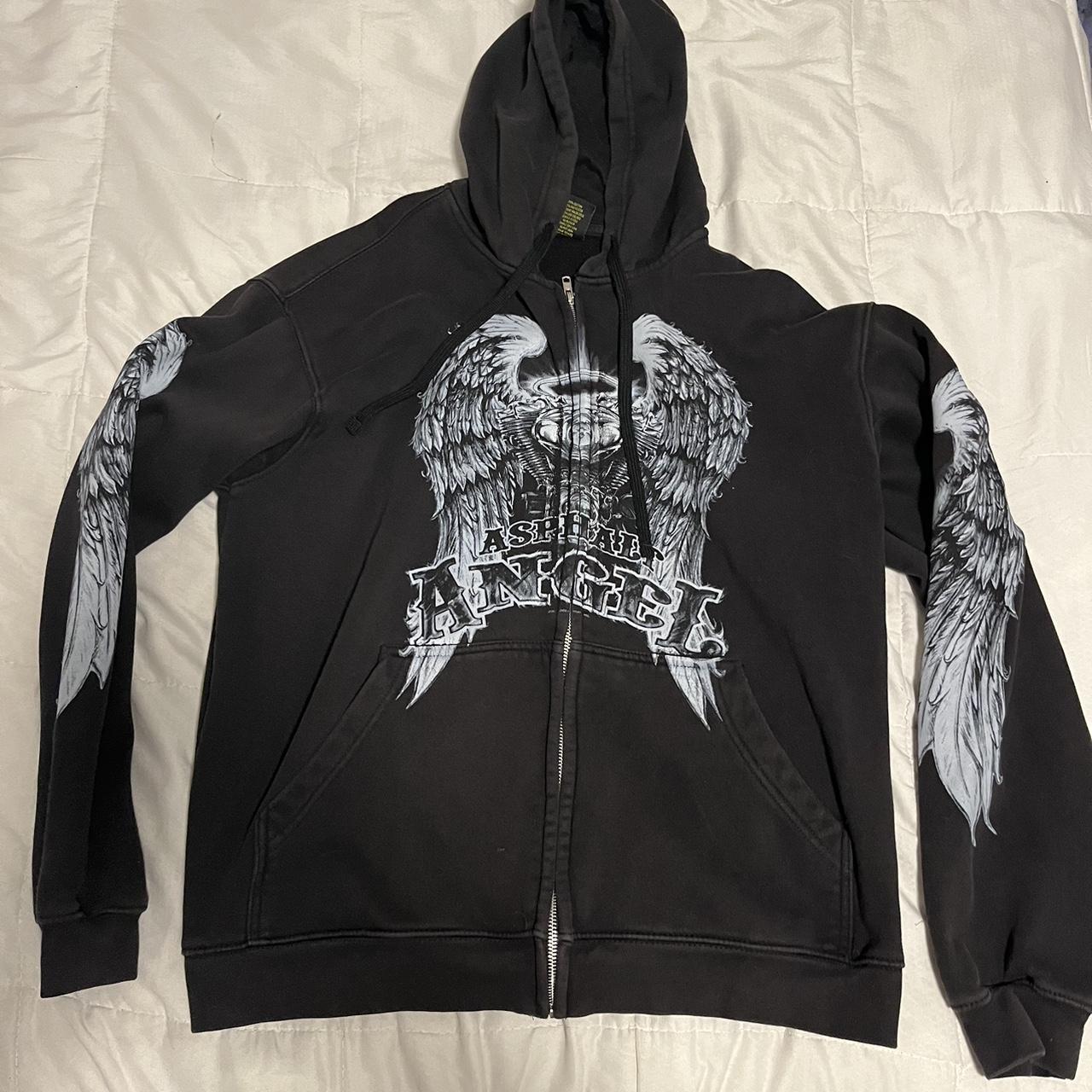 Men's Black and Grey Jacket Depop