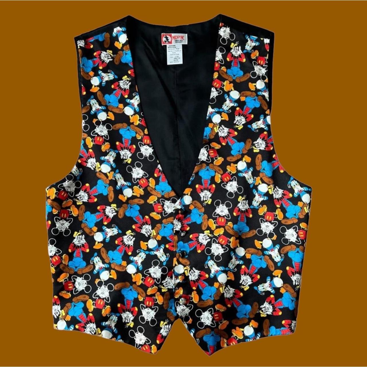 Vintage silk Mickey, Goofy and Donald Disney Vest... Depop