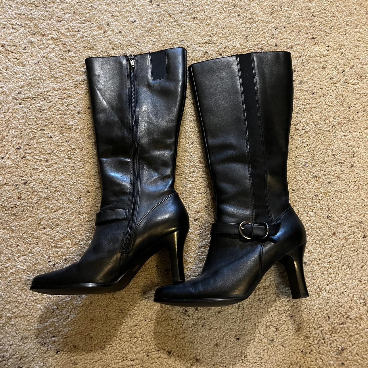 Buckle Women's Black Boots | Depop