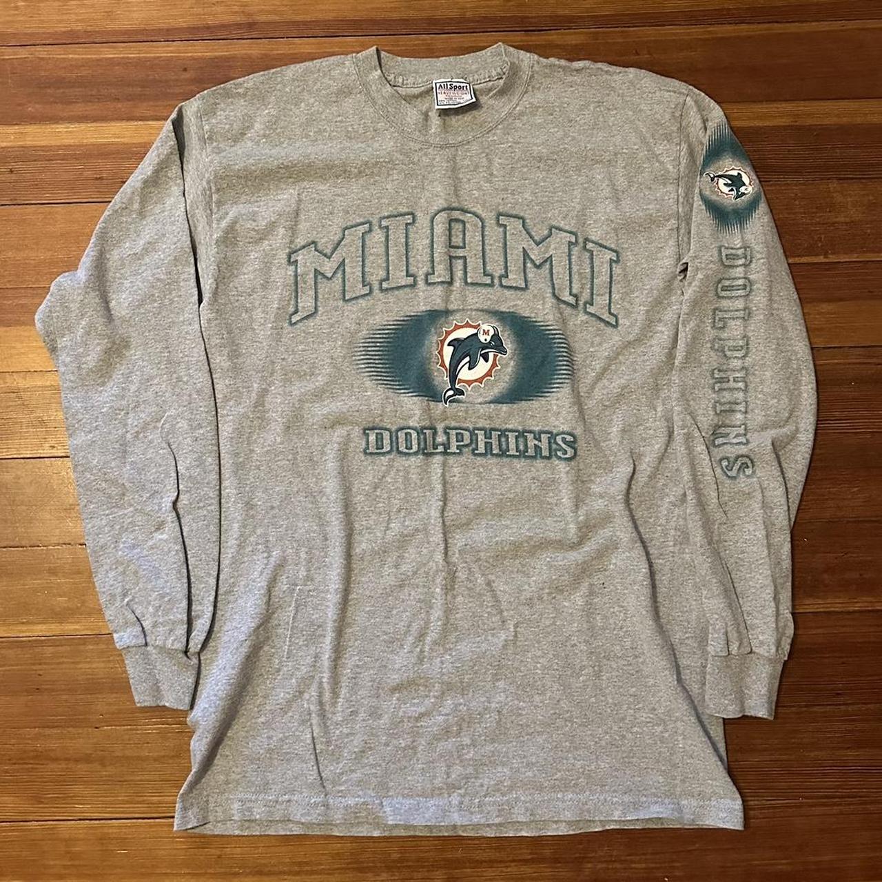 Vintage Miami Dolphins Reebok Old Logo Long Sleeve - Depop