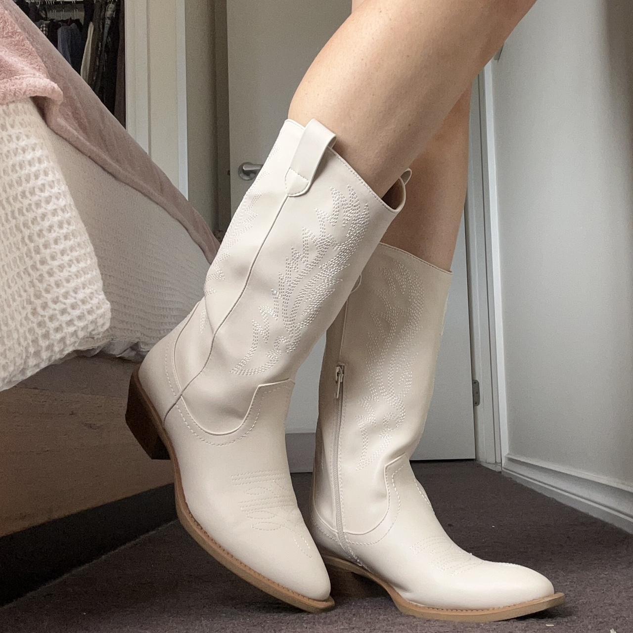 Bone Cowboy Boots Betts Great condition, Depop