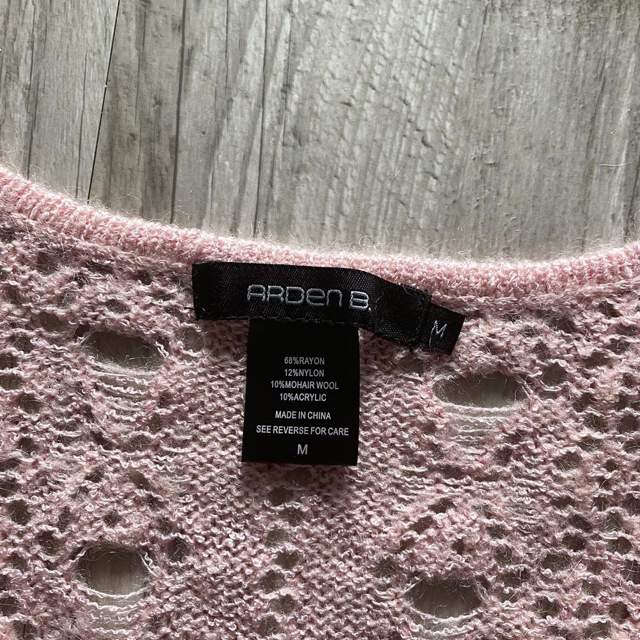 Y2K pink knit babydoll sweater Loose knit crochet... - Depop