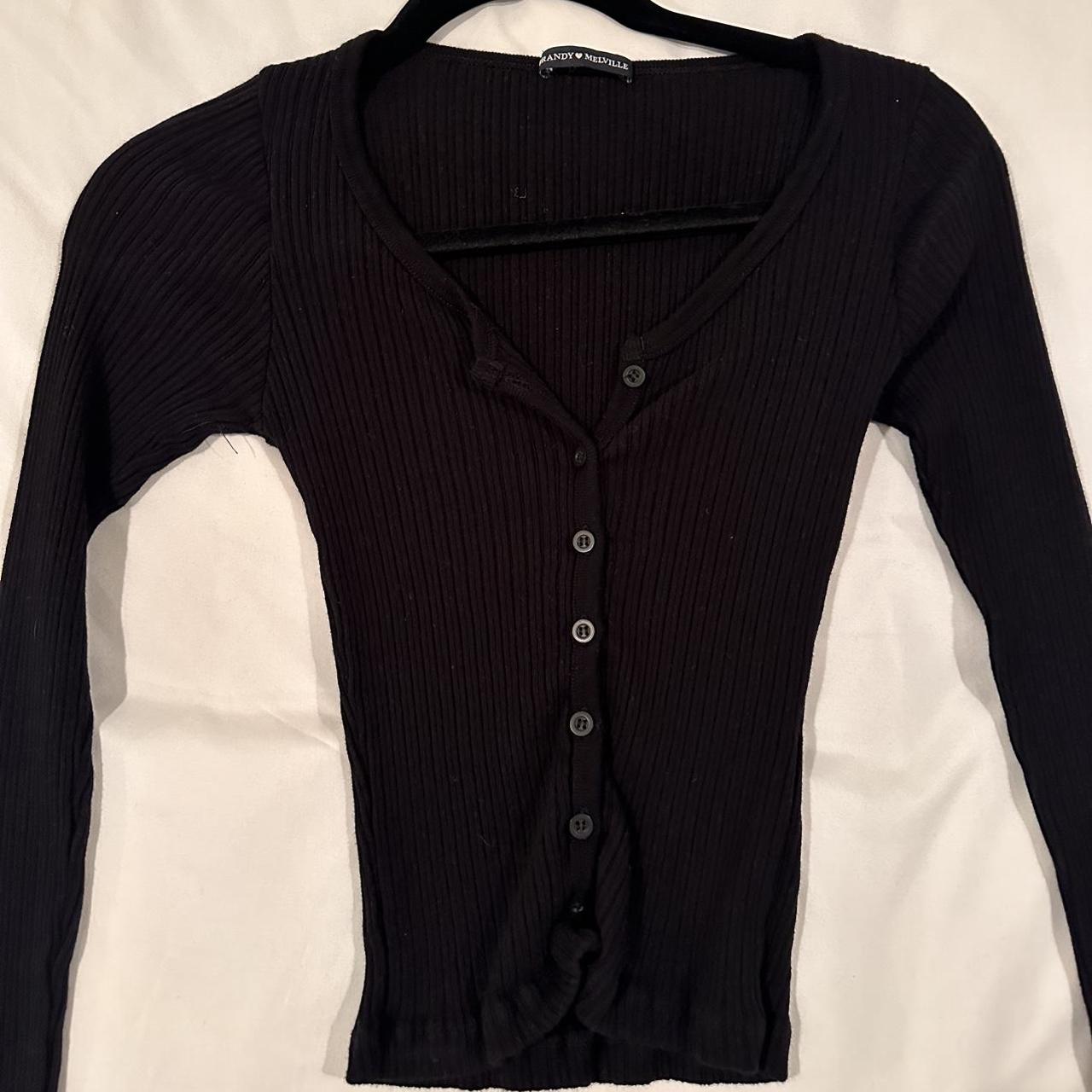 Brandy Melville black top Great basic for layering - Depop