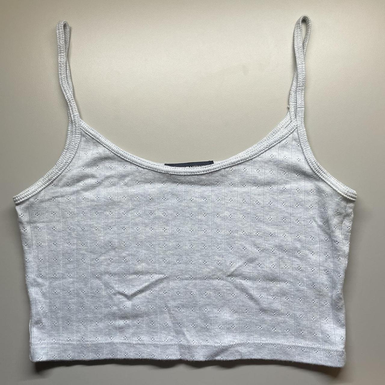 brandy melville eyelet skylar tank in light... - Depop