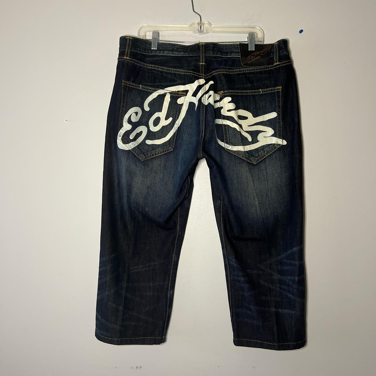 Ed Hardy Men's Navy Shorts | Depop