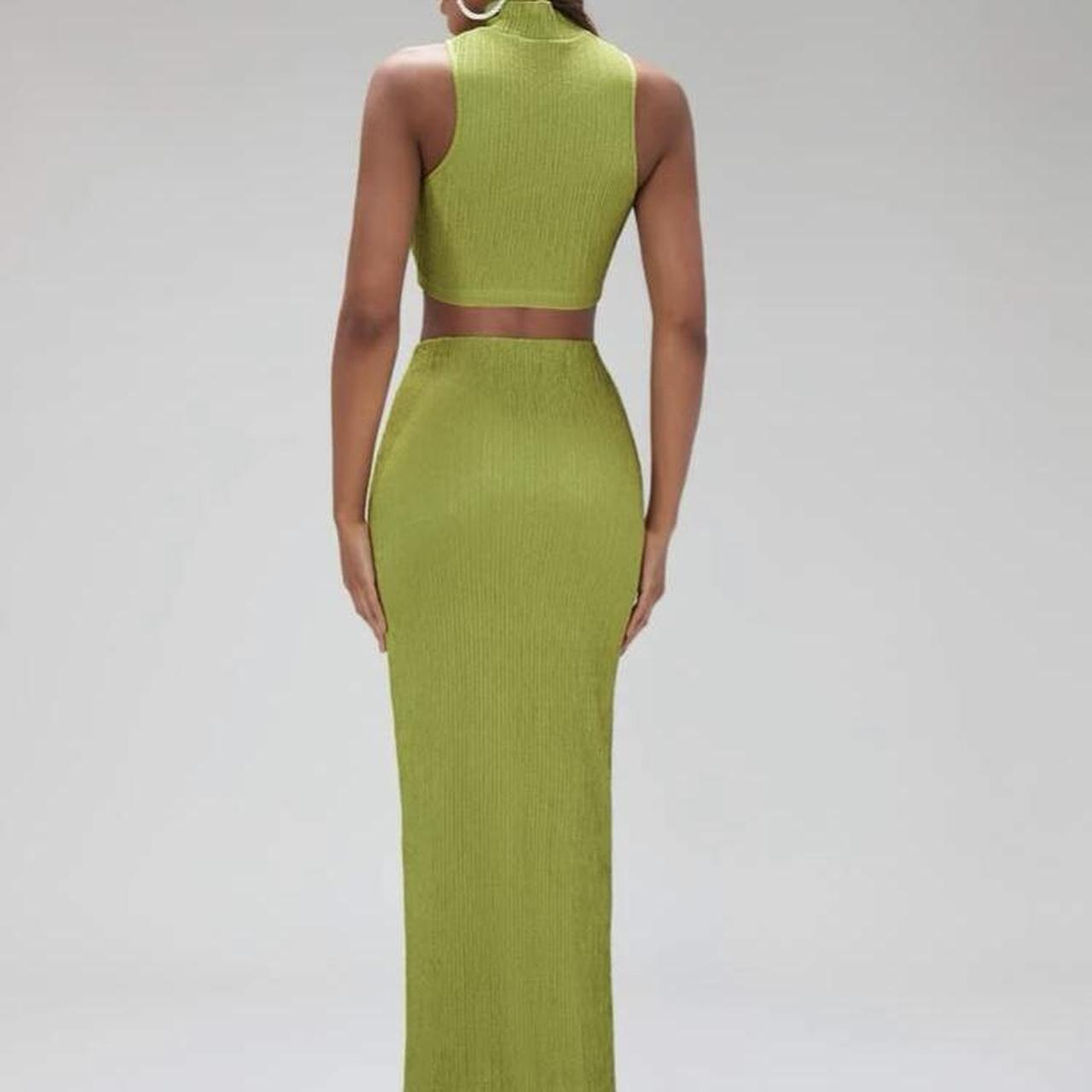 SHEIN Lime Green two piece set. High Neck crop &... Depop