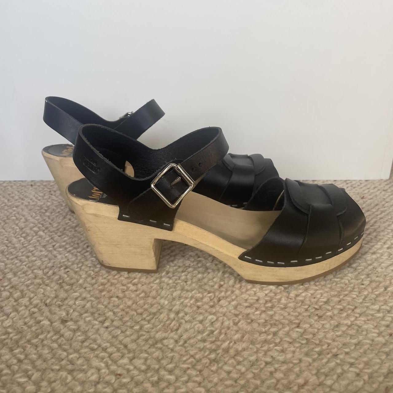 Swedish Hasbeens black strap sandals. 2 1/2” in... - Depop