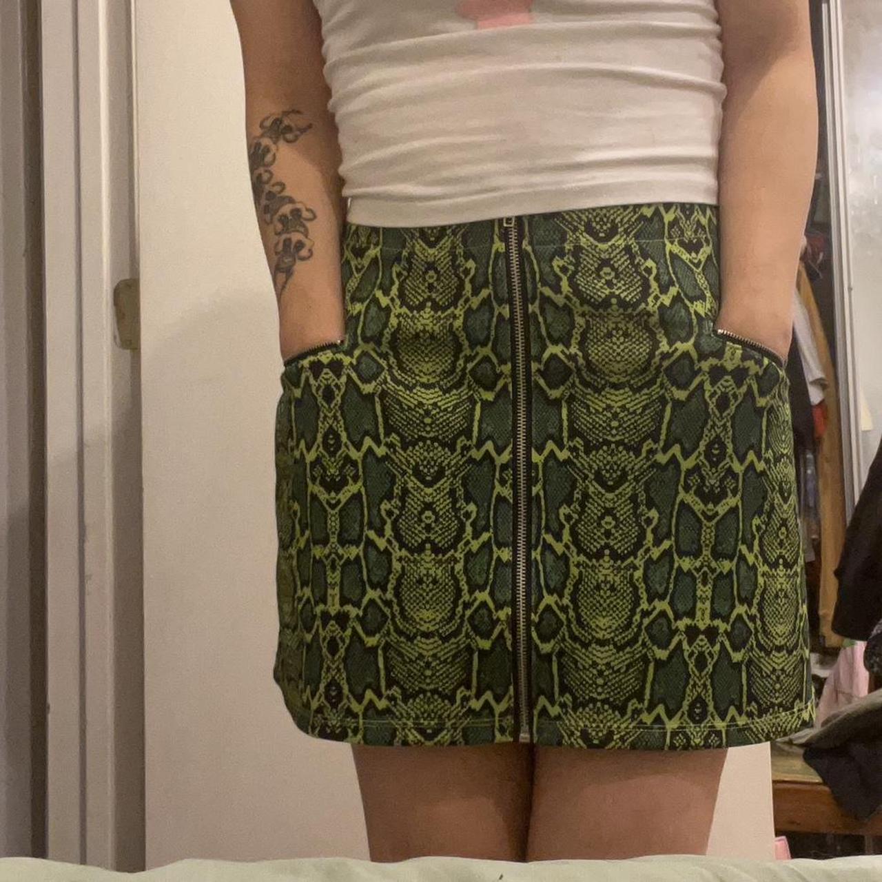 Green snake mini on sale skirt