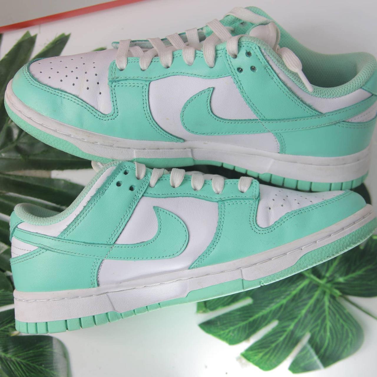 Name Nike Dunk Low Mint Blue White Sneakers Size Depop