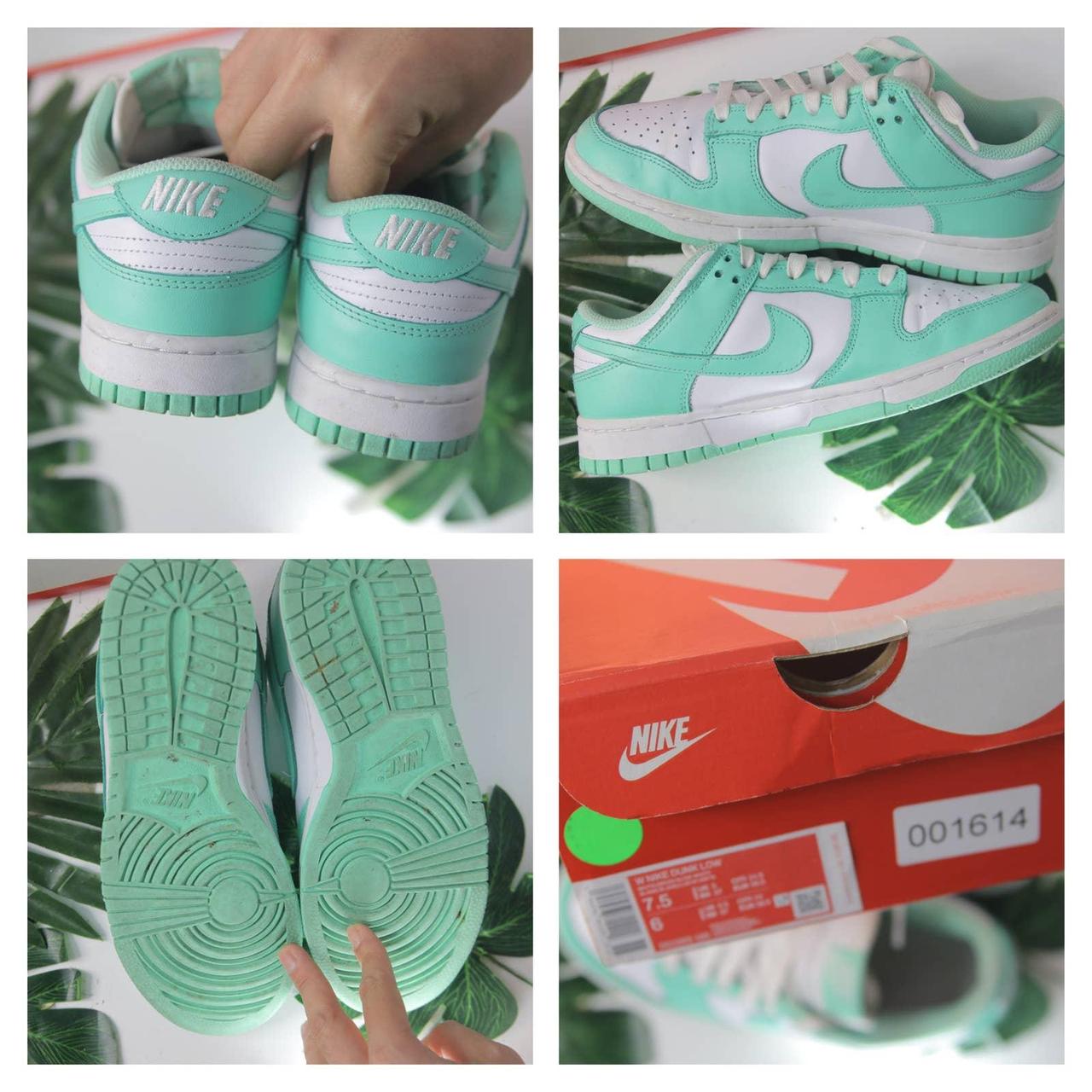 Name Nike Dunk Low Mint Blue White Sneakers Size Depop