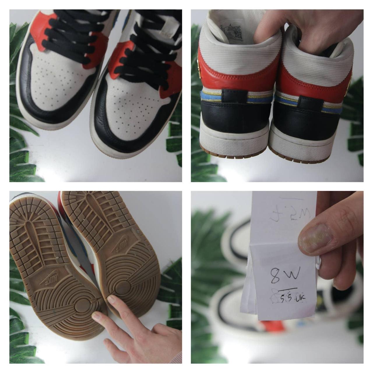 Jordan Women's Cream and Red Trainers Depop