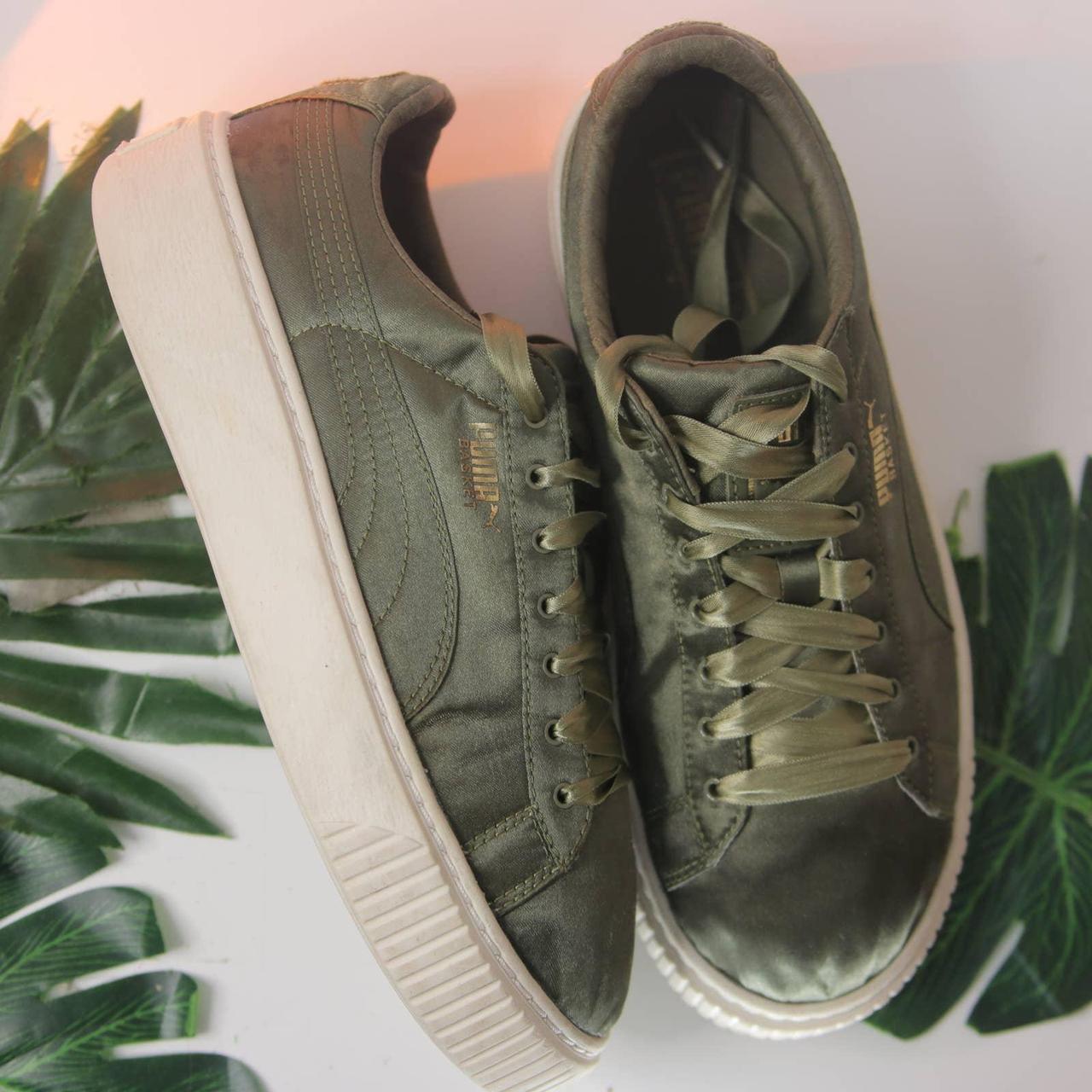 Puma basket green outlet suede