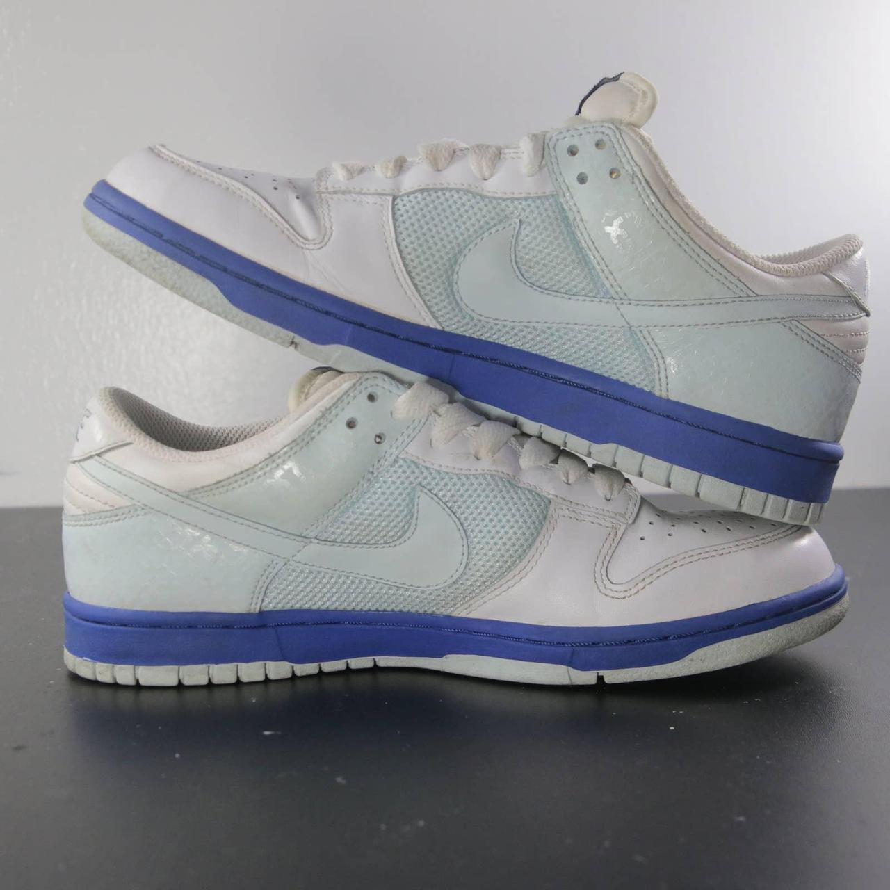 Name: Nike Dunk Low White BlueWomen's Sneakers... - Depop