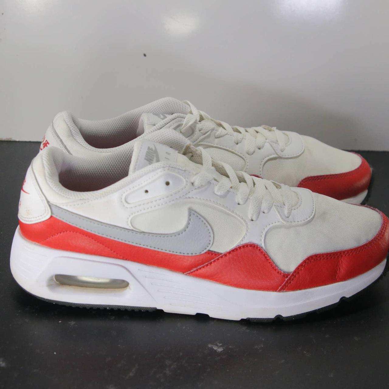 Mens white and red on sale trainers