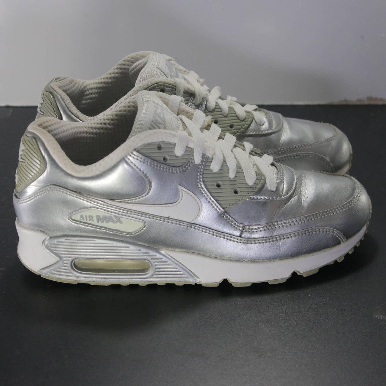 Air max 90 premium sneakers shoes silver top womens