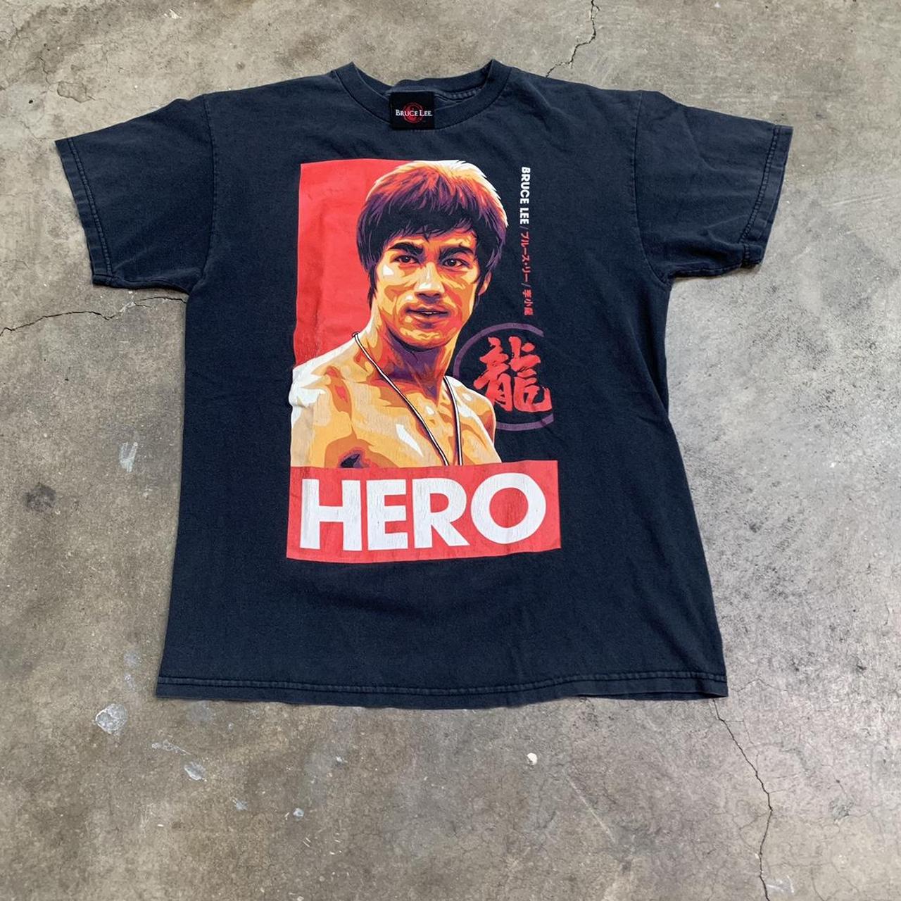 Bruce Lee t-shirt in good condition Hella faded... - Depop