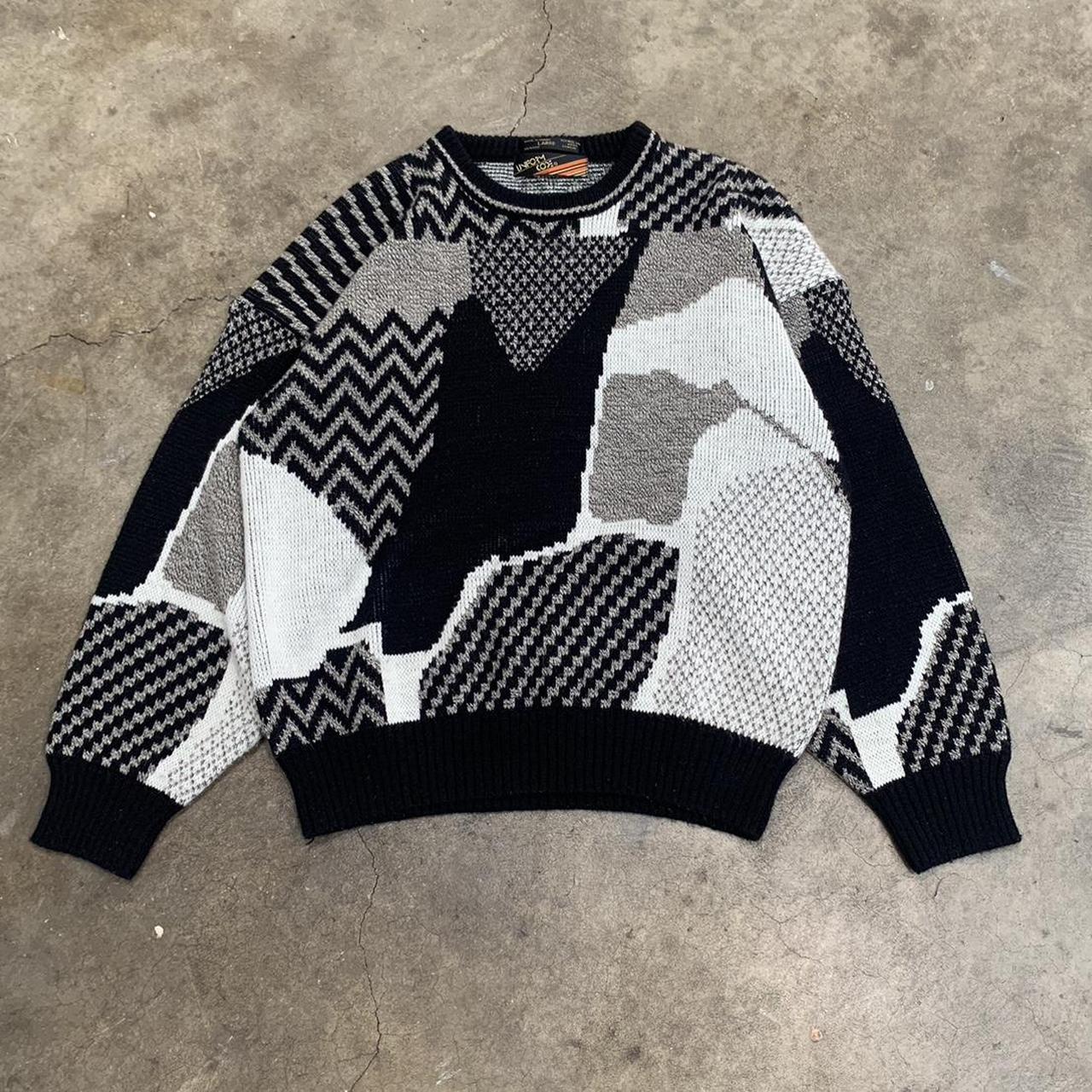Vintage 90s Uniform Code knit sweater in good... - Depop