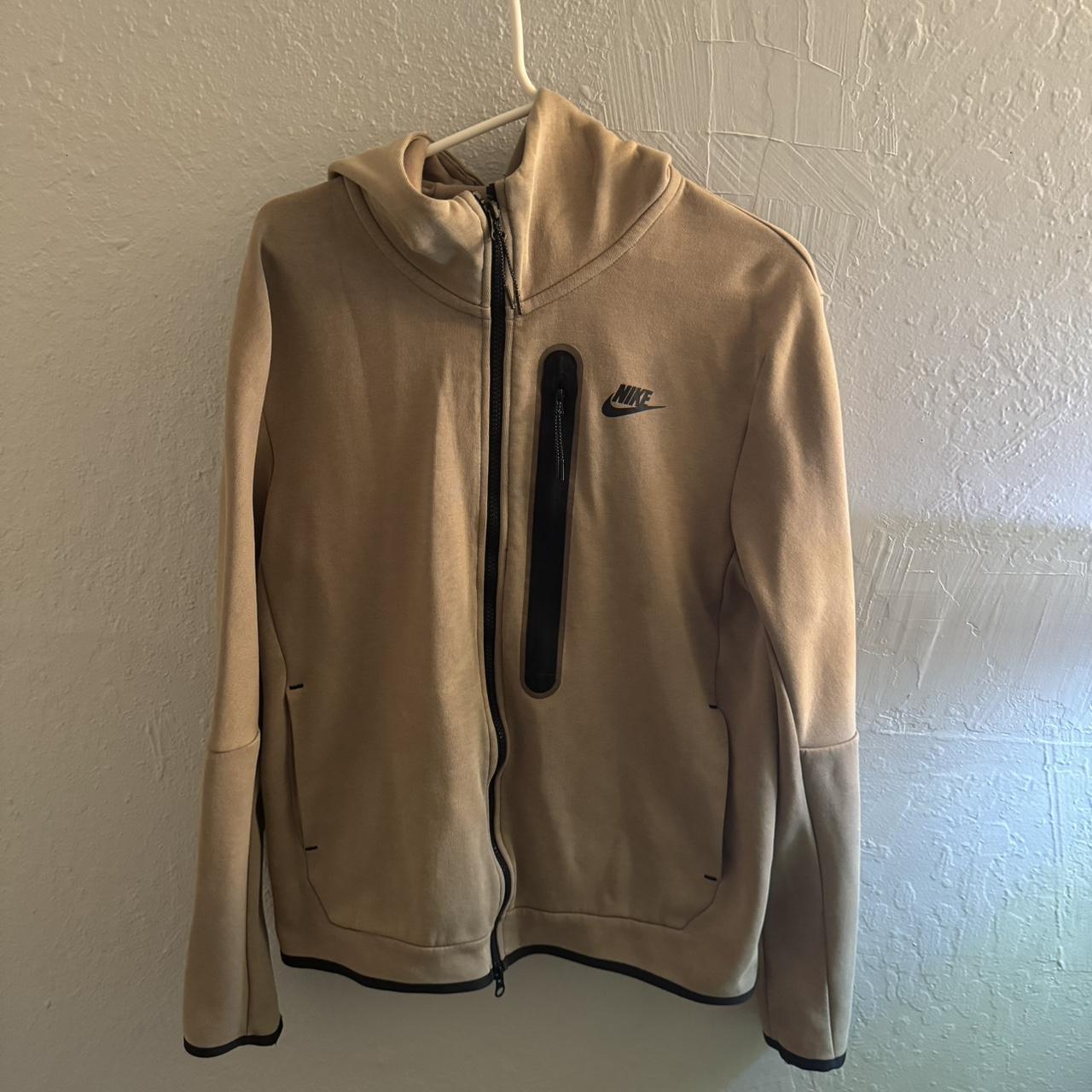 tan nike tech hoodie