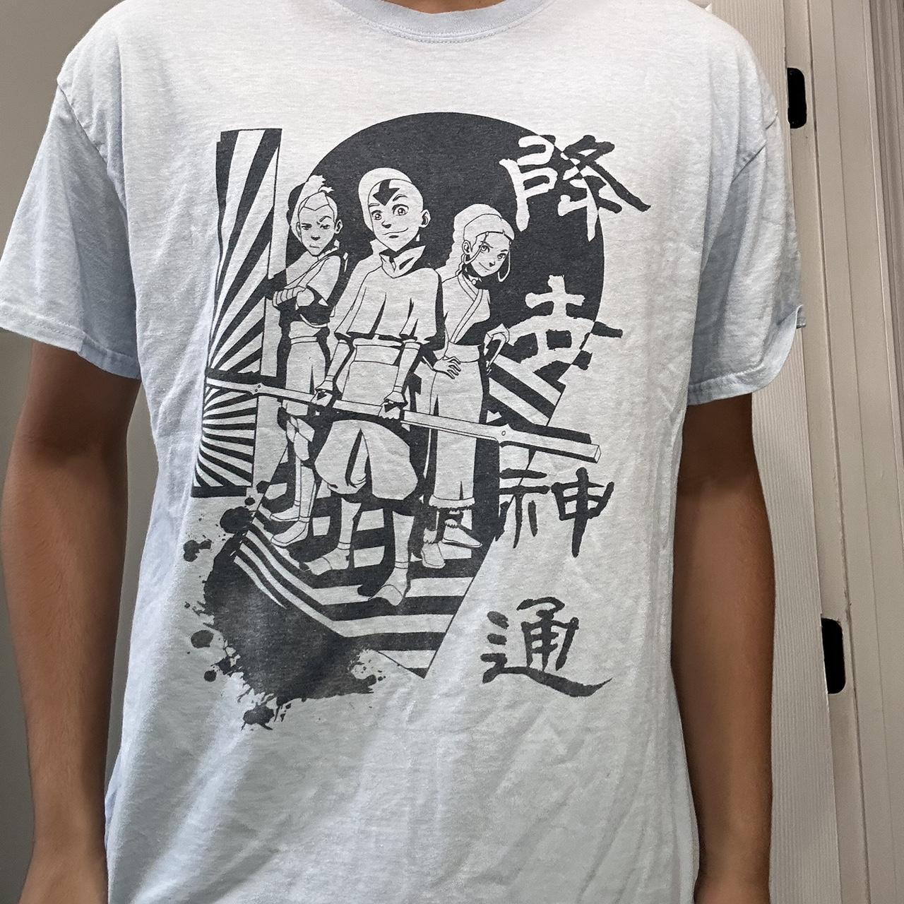 light blue avatar the last airbender tshirt with... Depop