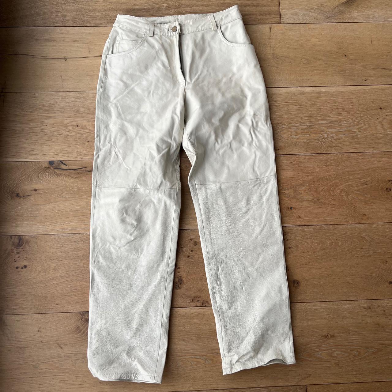 Women's White and Cream Trousers | Depop