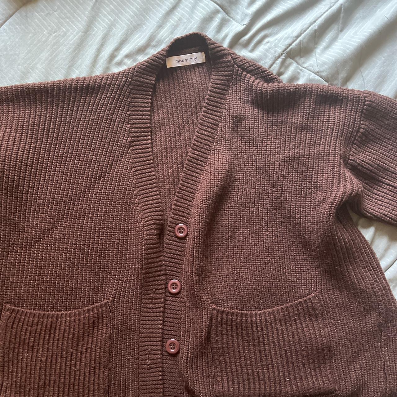 small brown cardigan, only worn a few times. not my... - Depop