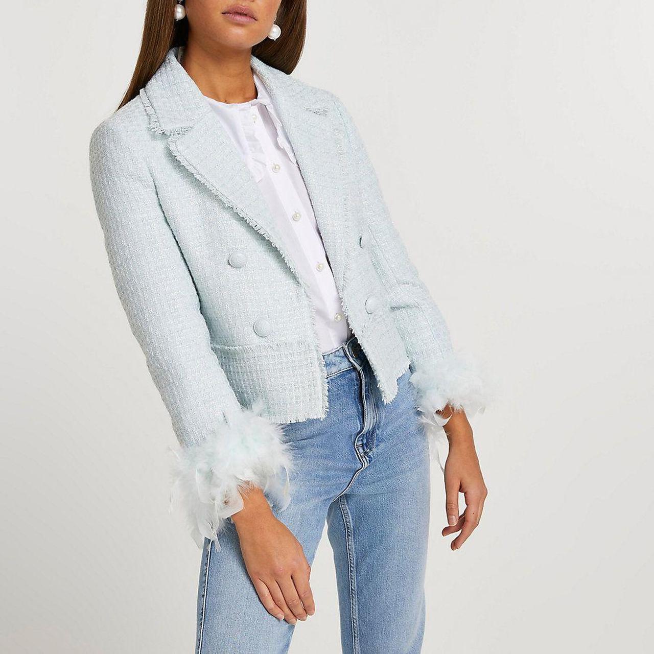 River island white hot sale boucle jacket