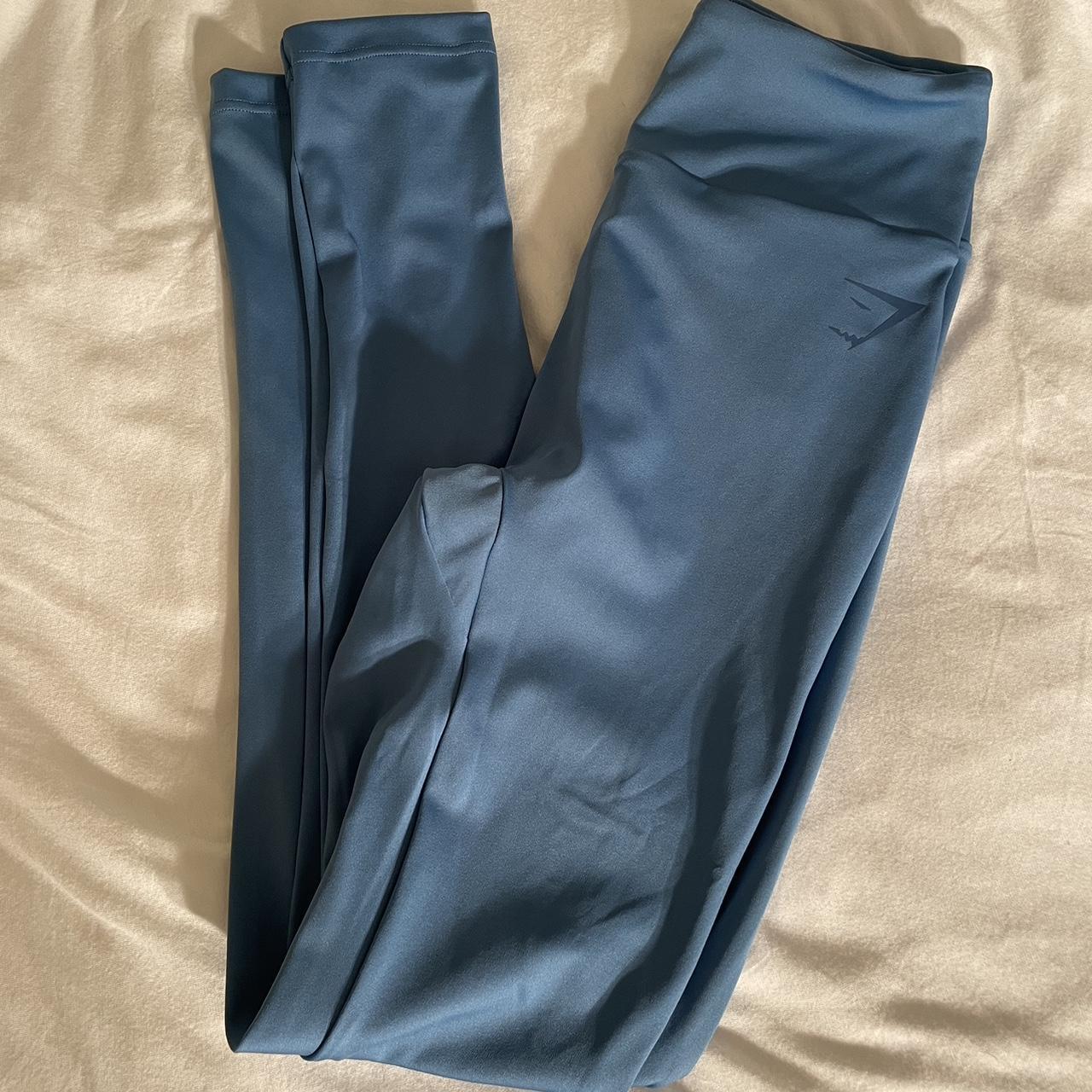 Blue gym shark workout tights size small Have the... - Depop