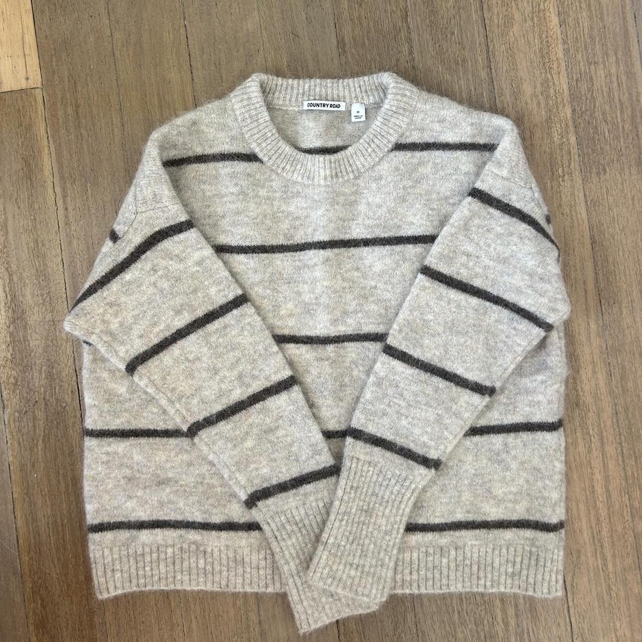 Country Road striped Woolley jumper #wool #jumper... - Depop