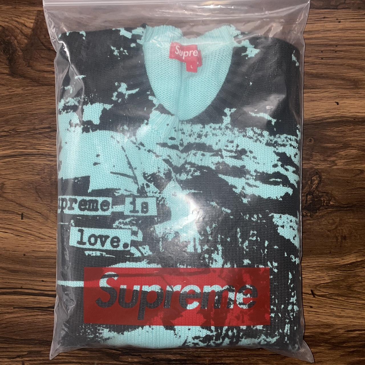 Large Supreme Is Love Sweater. Worn Once. Brand New.... - Depop