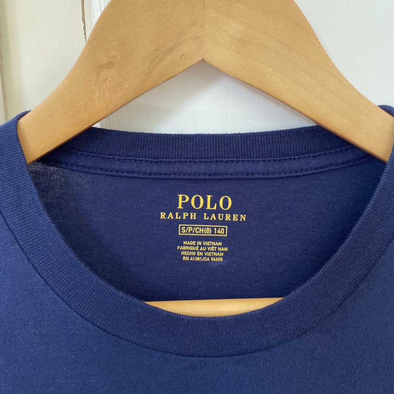 - Navy Polo ralph lauren bear t shirt - size 10-12... - Depop