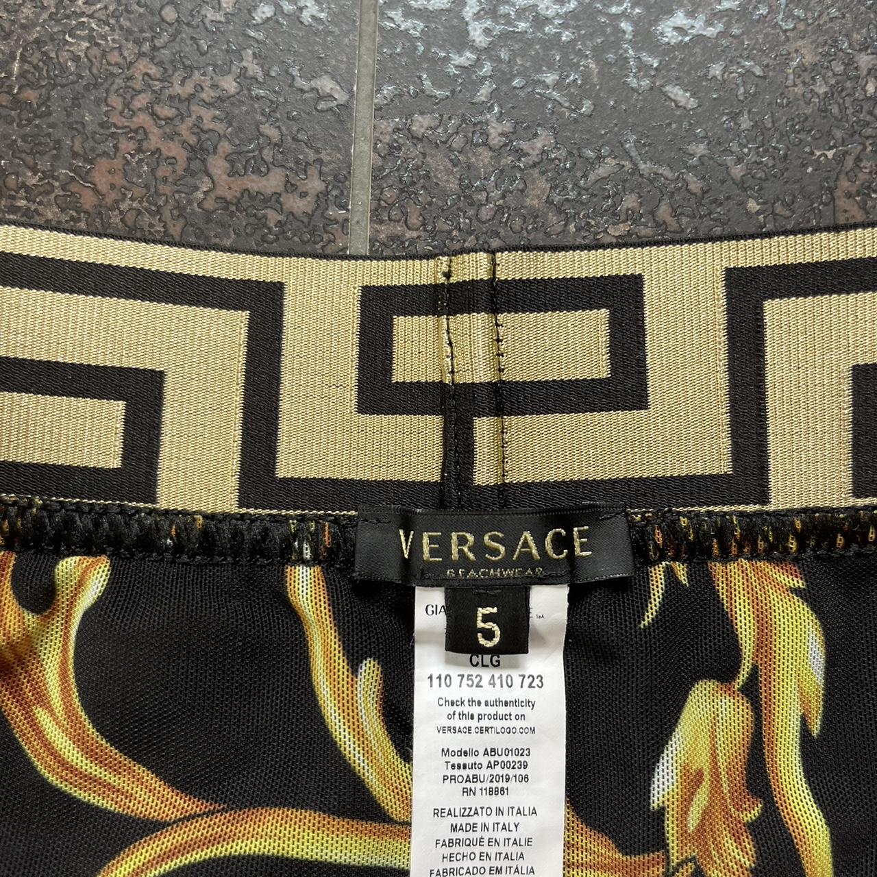 Versace Greca Swim Shorts Colour Black / Gold... Depop