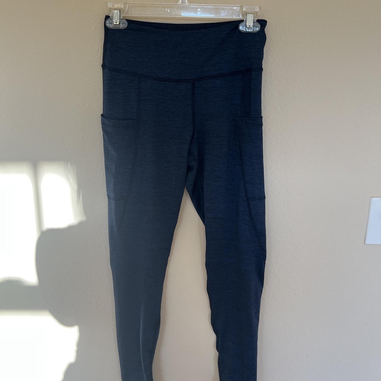 Blue leggings with side pockets! Very soft and - Depop