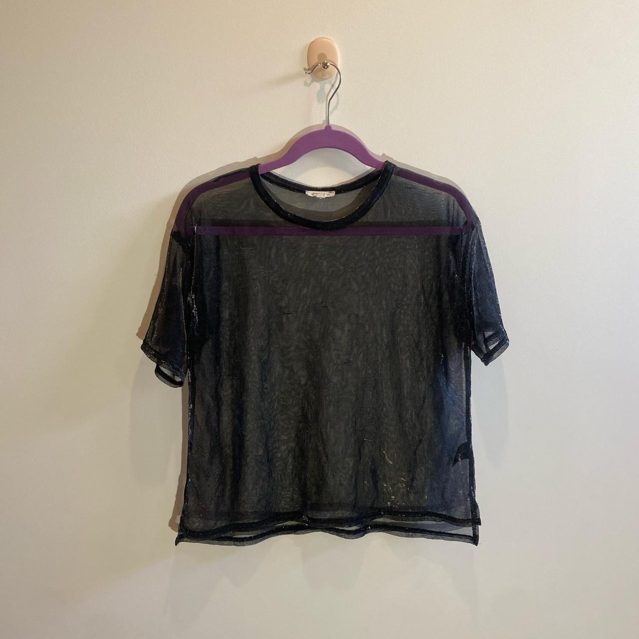 Silence + Noise Iridescent Shimmer Mesh Tee