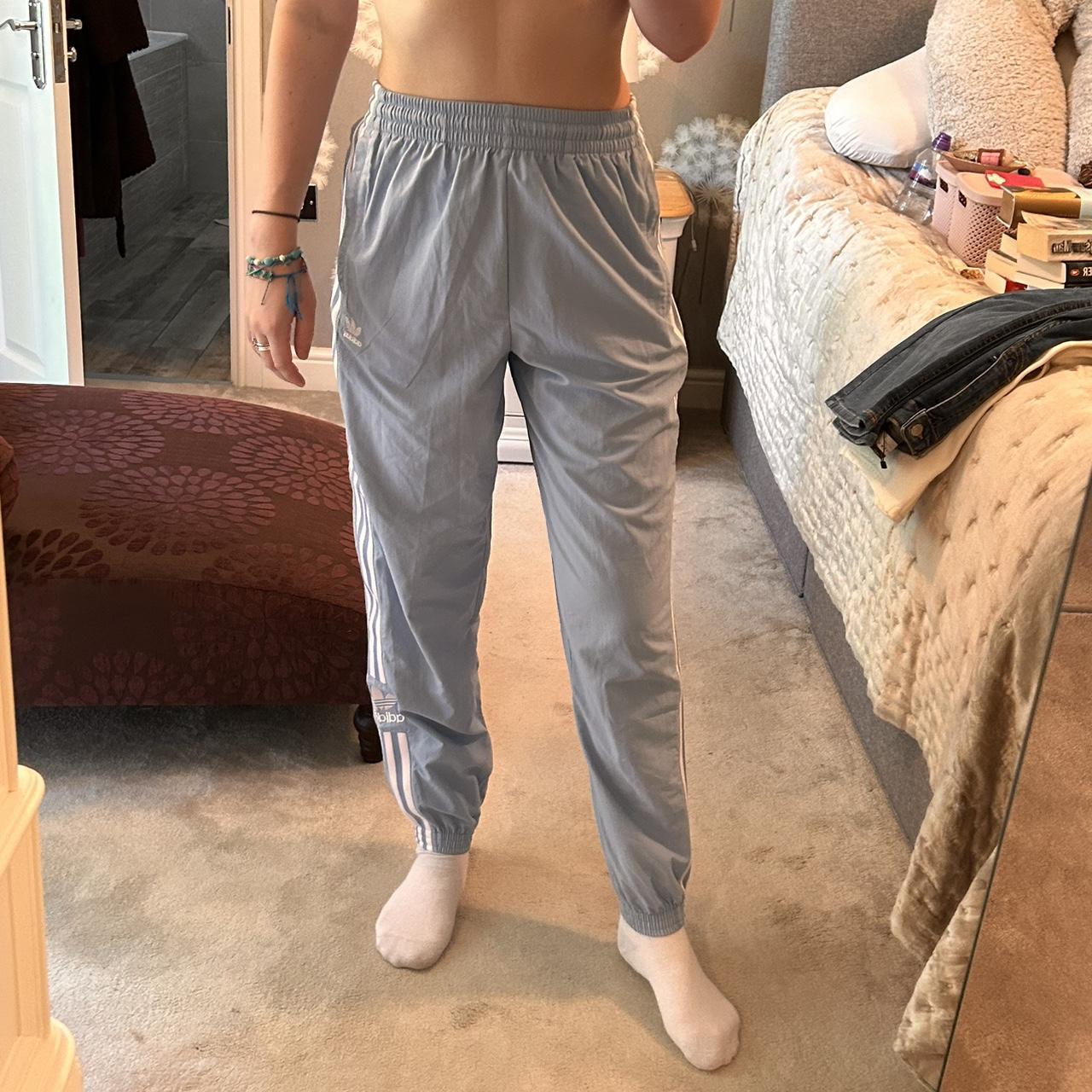 Baby blue adidas track pants Super comfy and... Depop