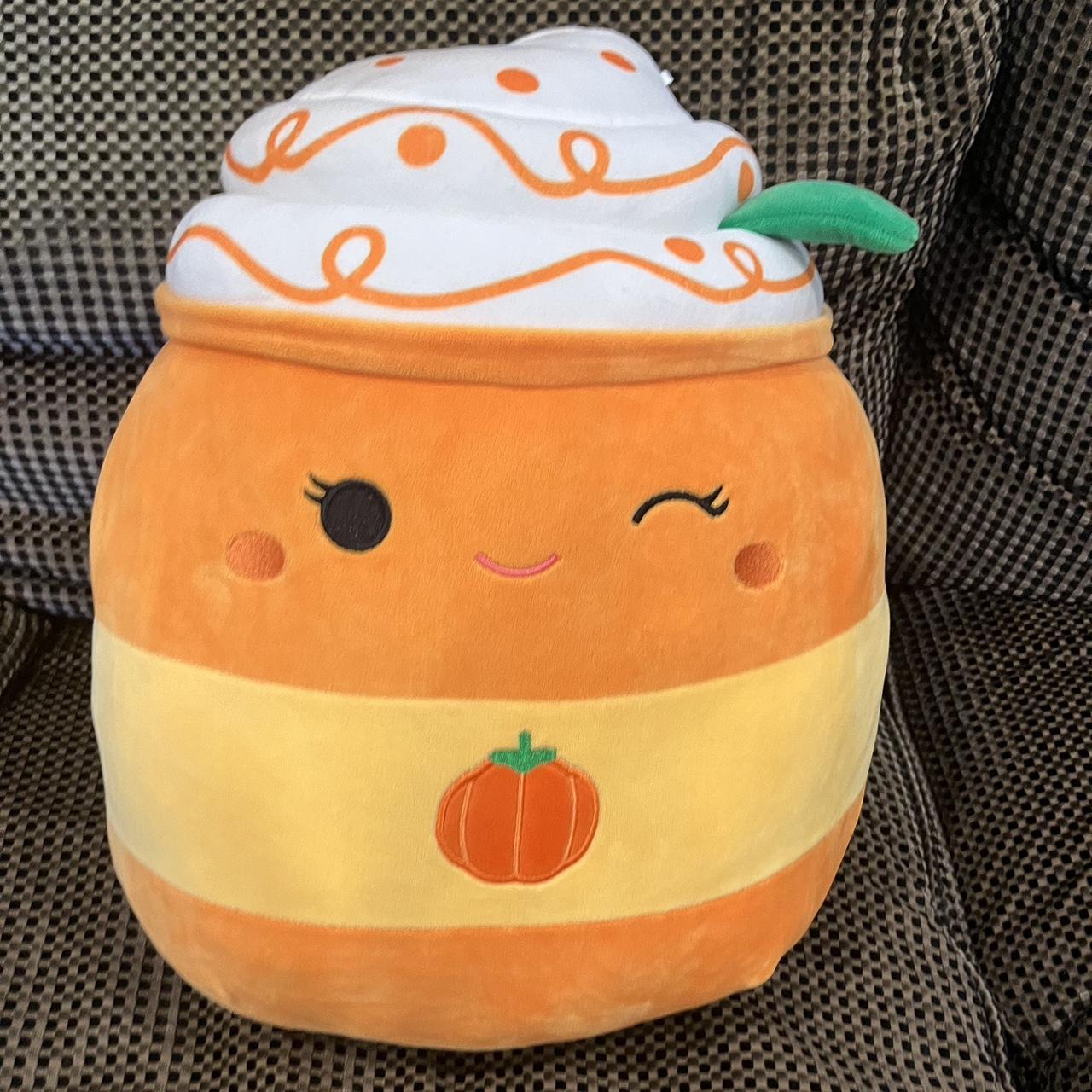 16” pumpkin drink squishmallow - Depop