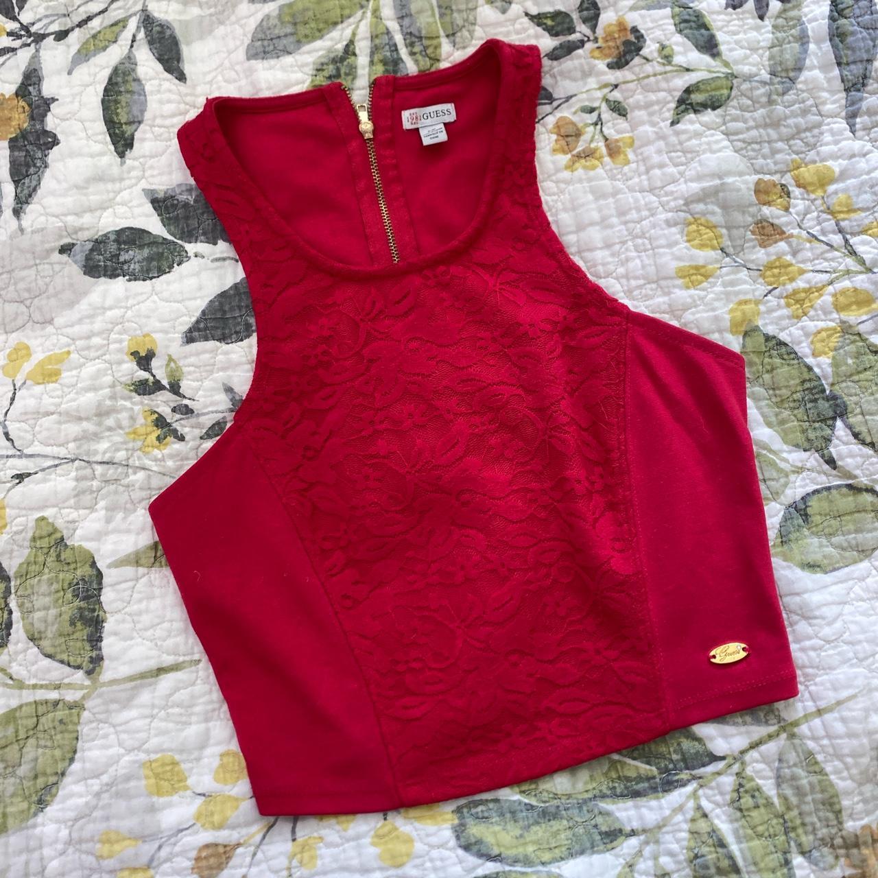 Guess red 2024 crop top