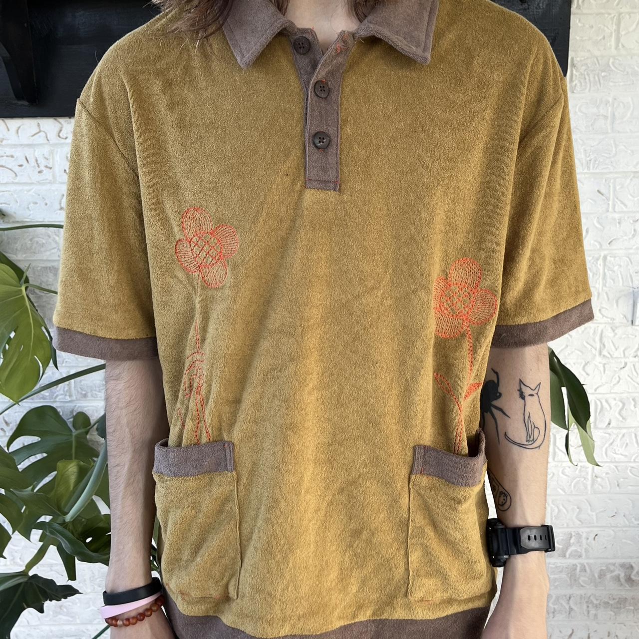 urban outfitters flower polo shirt size... Depop